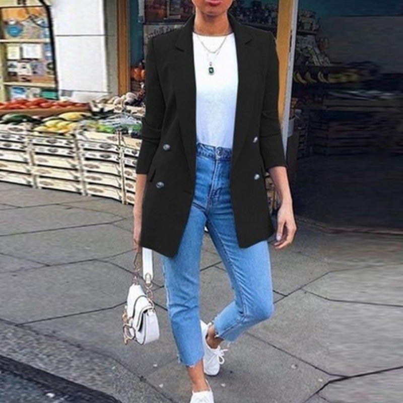 Valenzora | Damen Blazer Eleganter Longblazer mit 3/4 Ärmeln, Ideal für Business-Looks