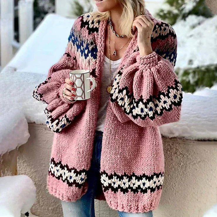 Valenzora | Kuscheliger Strickcardigan mit Ballonärmeln