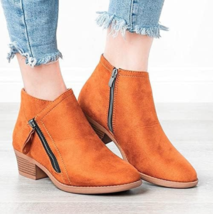 Valenzora | Women's suede boots with a comfortable fit and zipper
