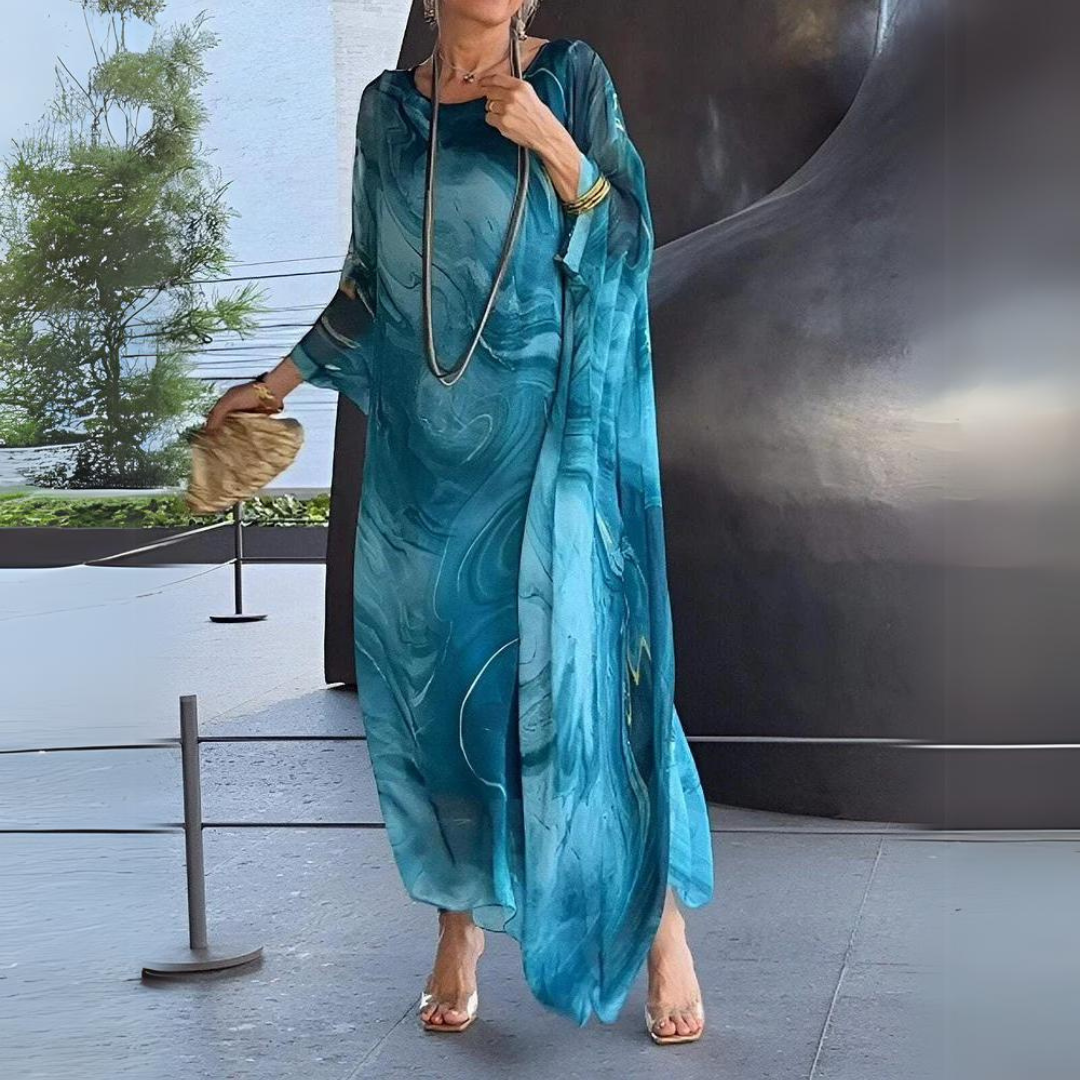 Valenzora | Slimming silk chiffon elegant dress