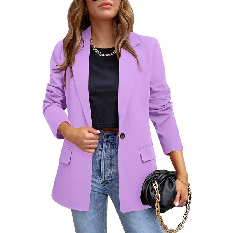 Valenzora | Long women's blazer with flap pockets and tailored cut