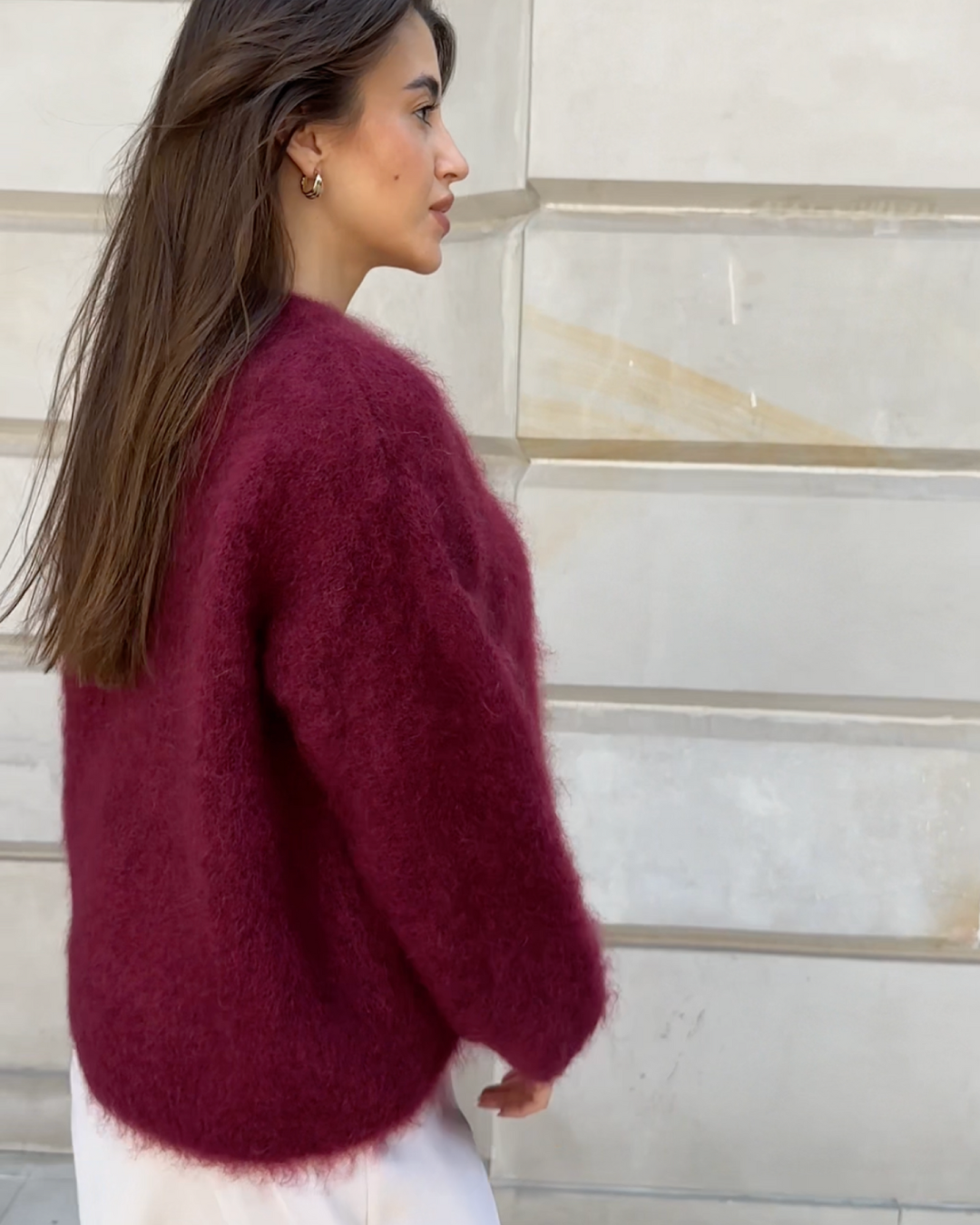 Valenzora | Pullover aus Mohair-Mischgewebe mit Rundhalsausschnitt
