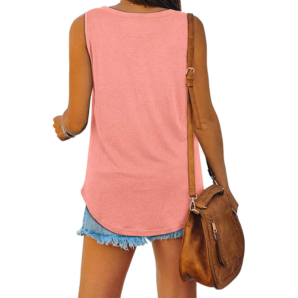 Valenzora | Jersey tank top with V-neck