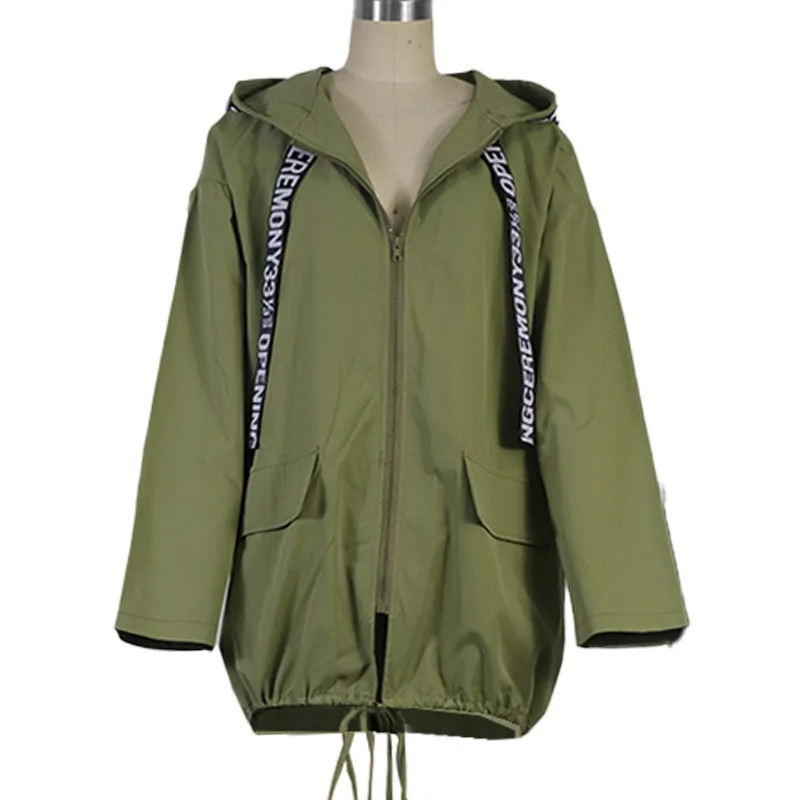 Valenzora | Casual women's trench coat with graphic details and front pockets