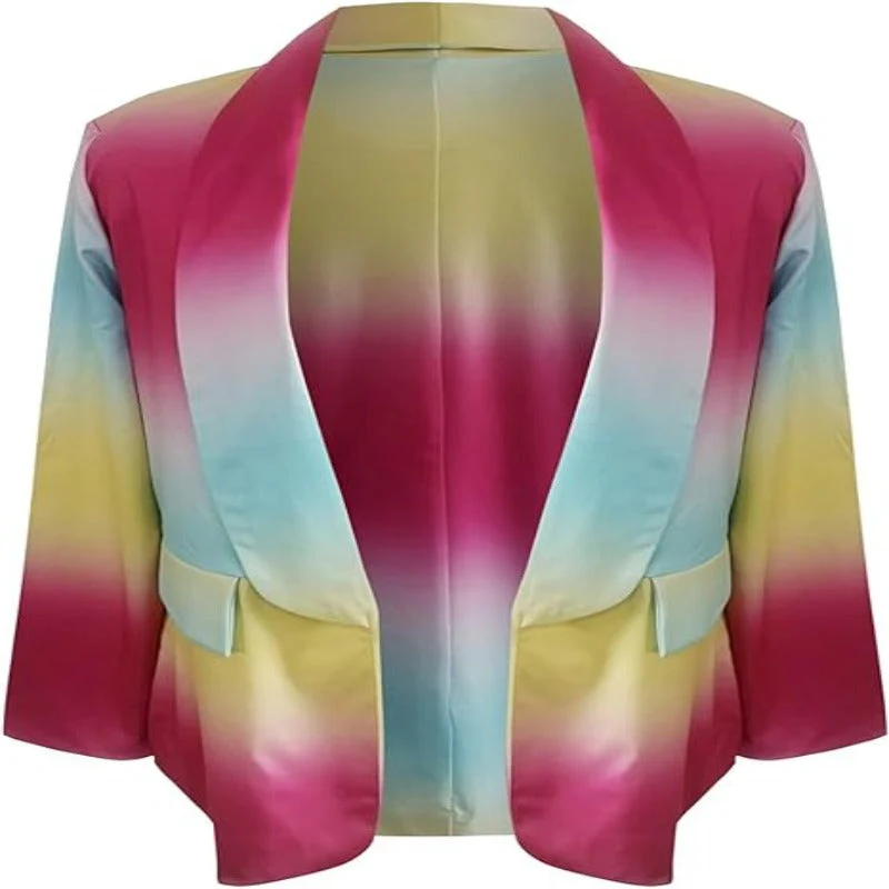 Valenzora | Women's Ombre Open Front Blazer, Long Sleeves, Relaxed Fit