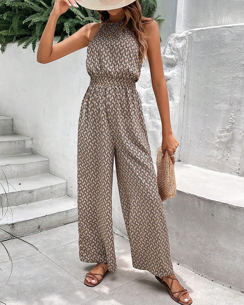 Valenzora | Sleeveless jumpsuit with hanging neck strap
