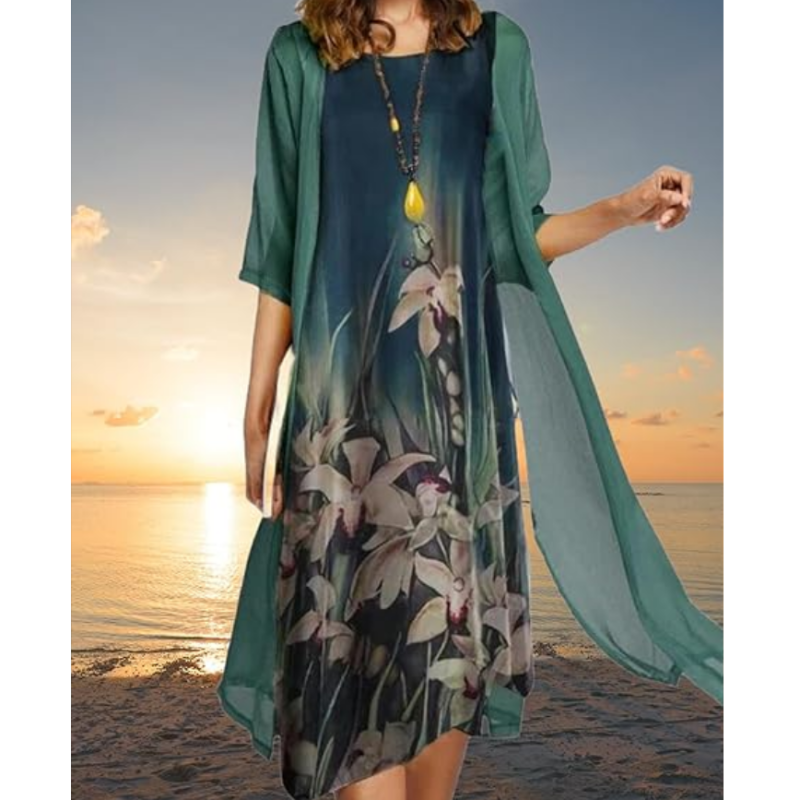 Valenzora | Stylish suit dress with floral pattern