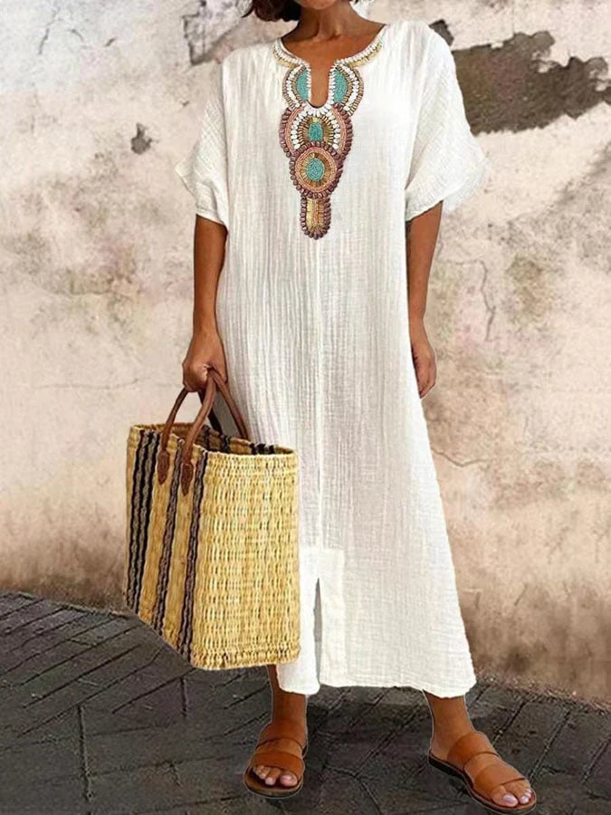 Valenzora | Kaftan Dress with Ethnic Accents