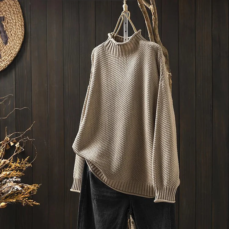 Knit sweater with collar
