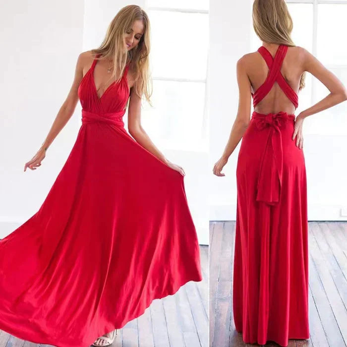 Valenzora | Elastic wrap dress with straps