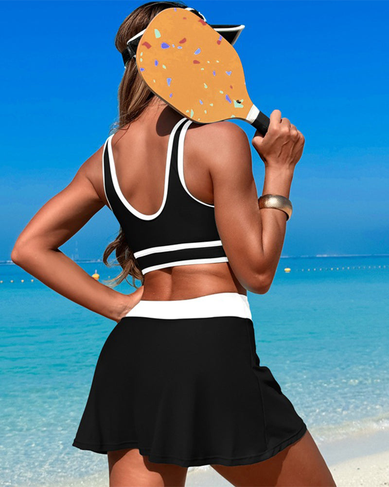 Valenzora | Quick-Drying Two-Piece Swim Skirt Set