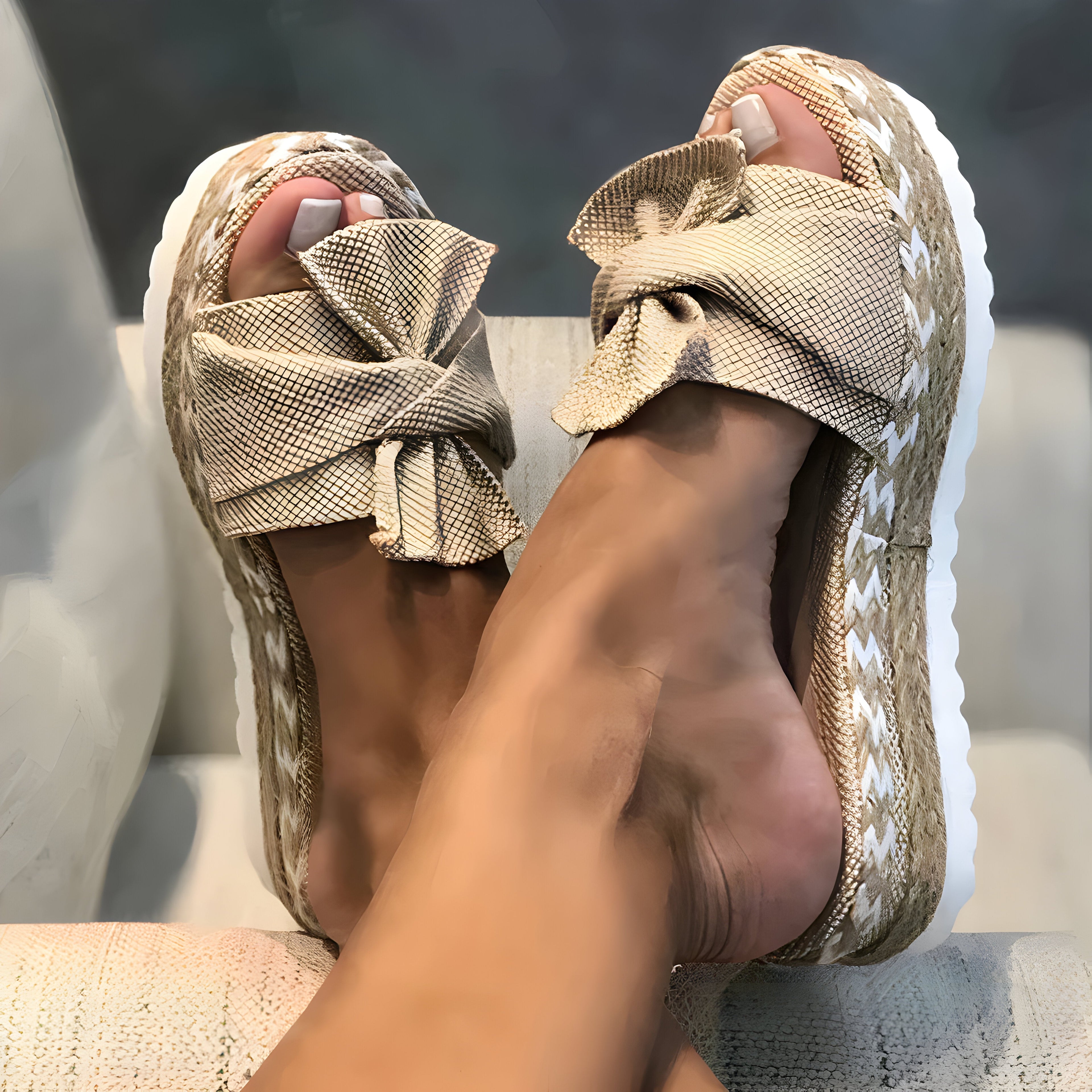 Valenzora | Women's sandals with hair curlers