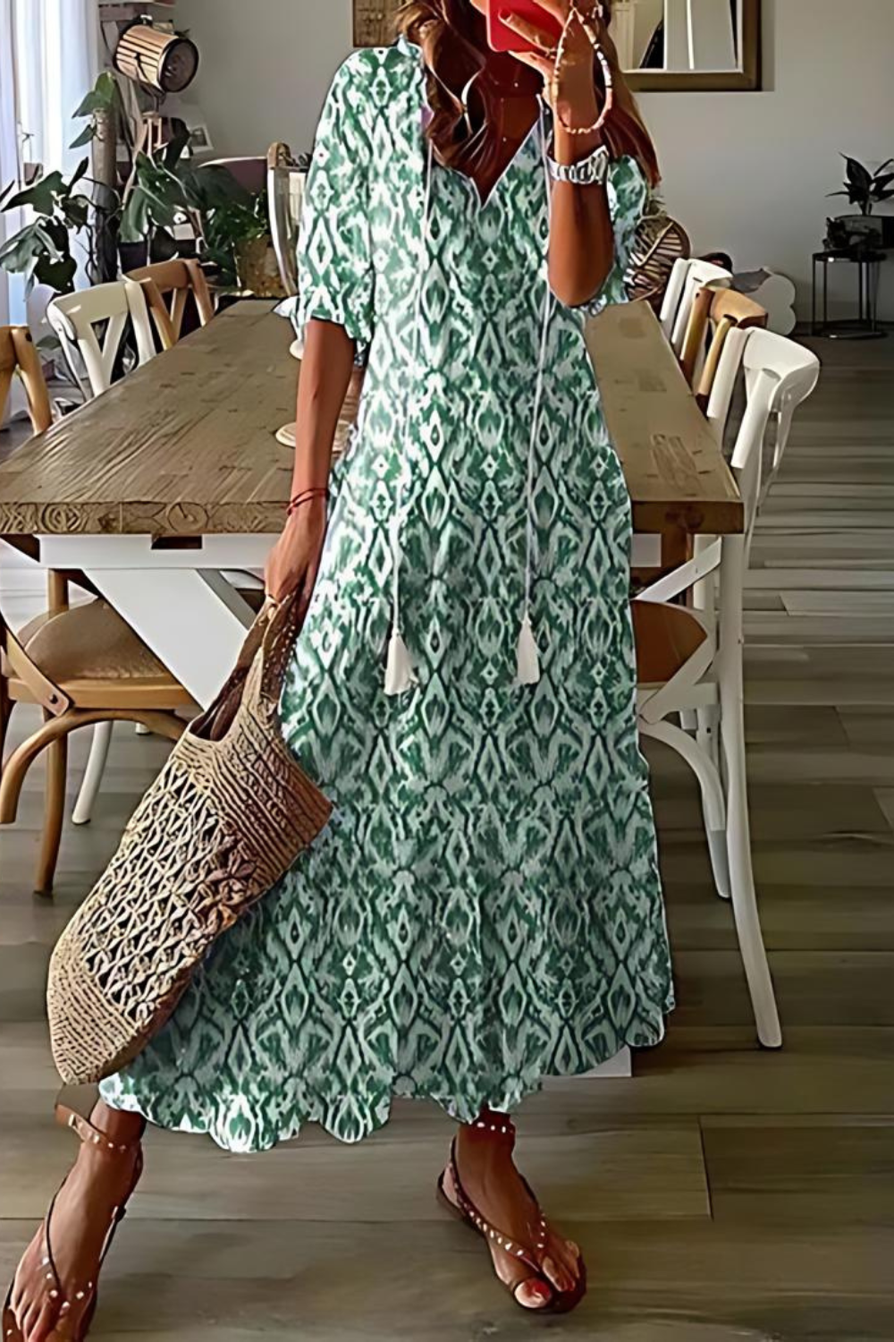 Valenzora | Langes, elegantes Blumenkleid