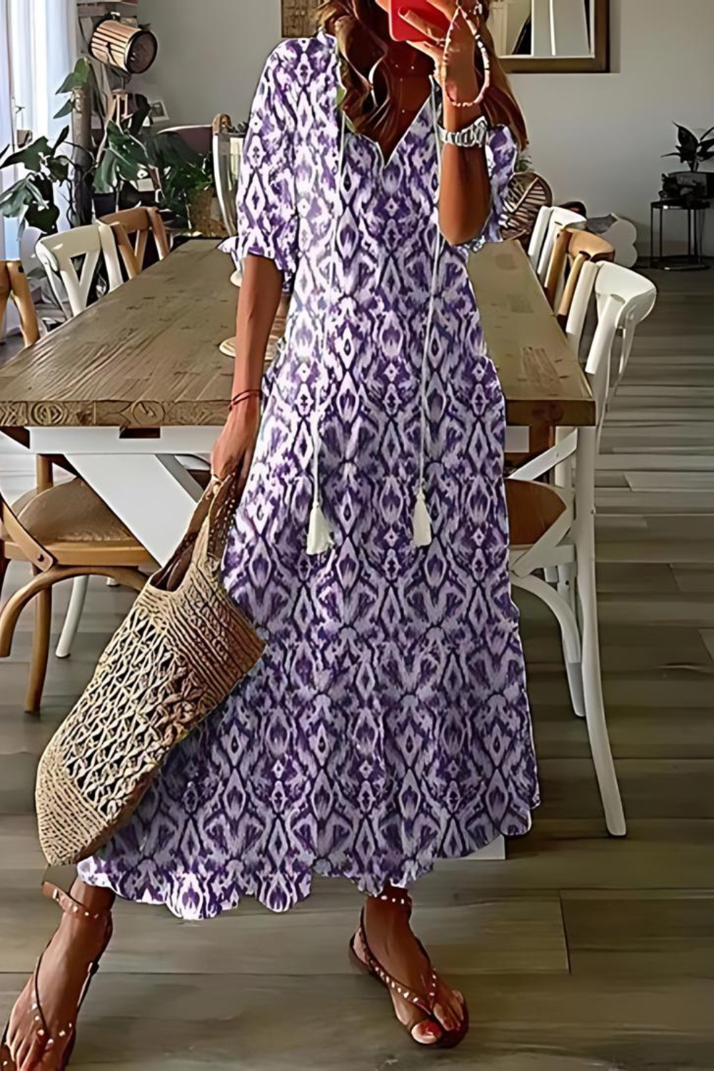 Valenzora | Langes, elegantes Blumenkleid