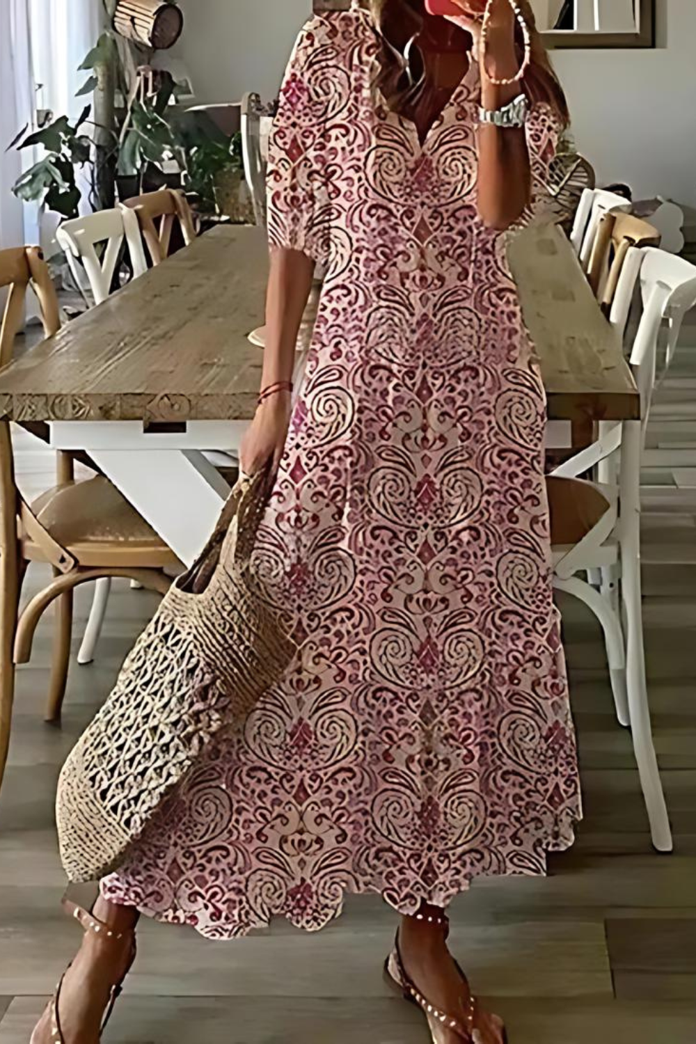 Valenzora | Langes, elegantes Blumenkleid