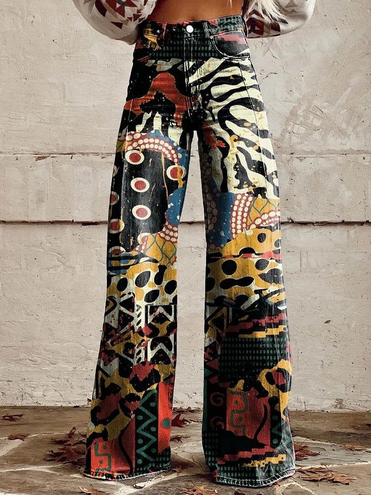 Valenzora | Stylish jeans with a floral pattern