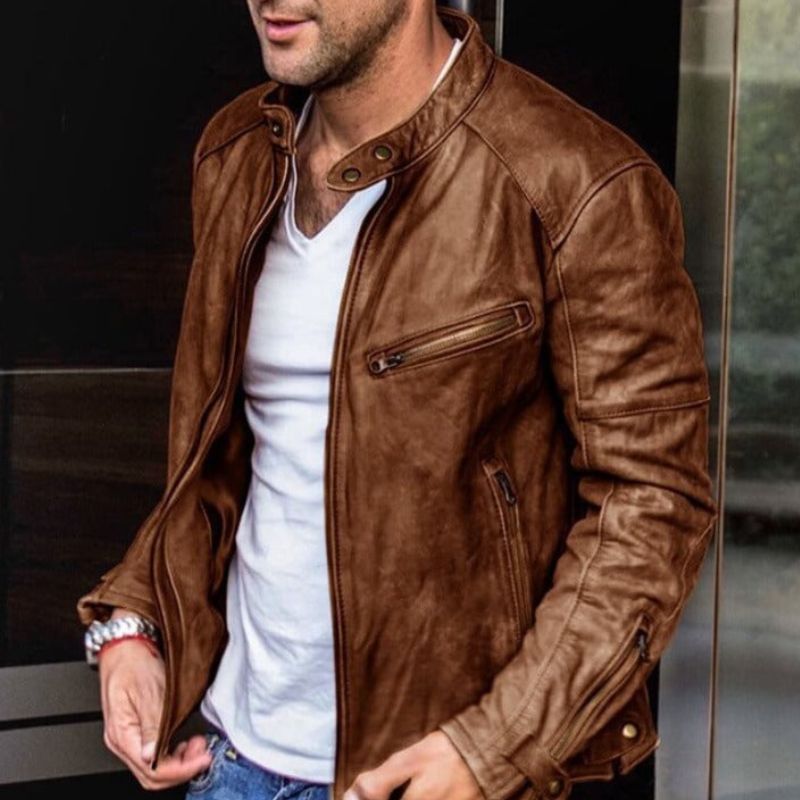 Valenzora | Elegant and weatherproof leather jacket