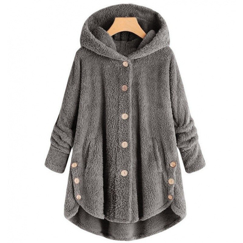 Valenzora Kapuzenmantel für Damen aus warmer Wolle.