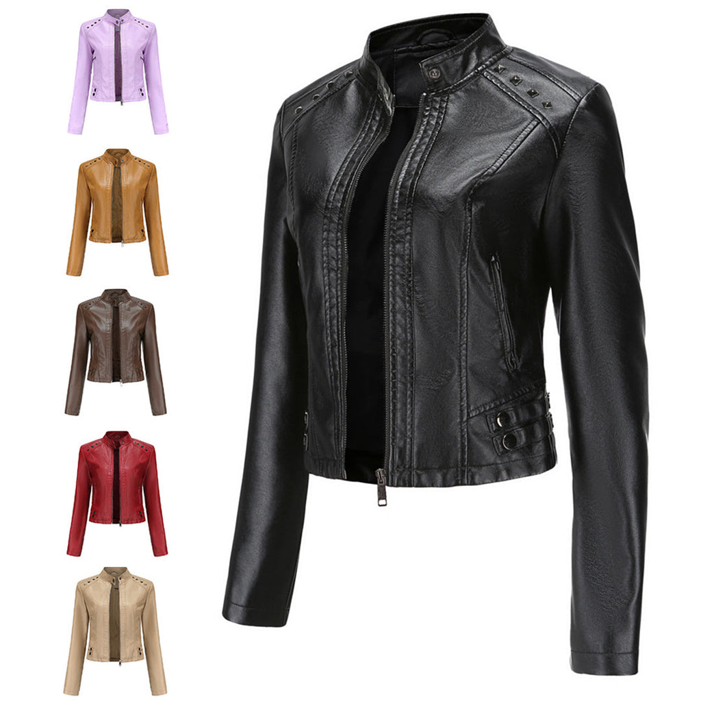 Valenzora | Elegante Lederjacke mit einzigartigen Details für Damen