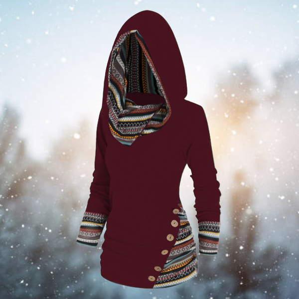 Valenzora | Casual tribal hoodie for women – stylish and comfortable