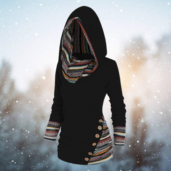 Valenzora | Casual tribal hoodie for women – stylish and comfortable
