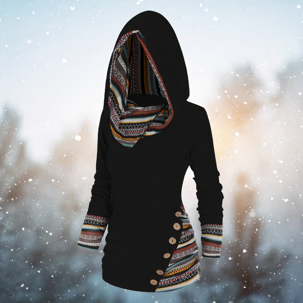 Valenzora | Stylish Tribal Hoodie for Women