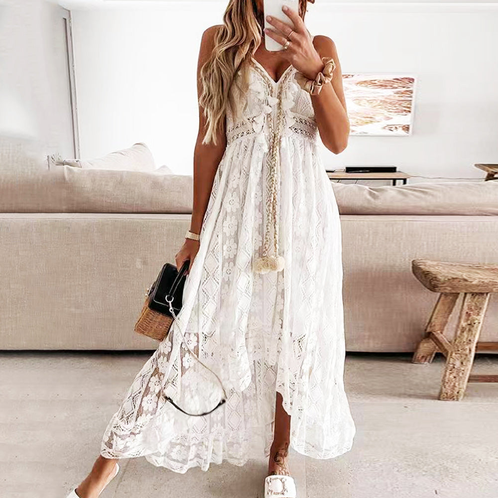 Valenzora | Solid color summer dress made of lace
