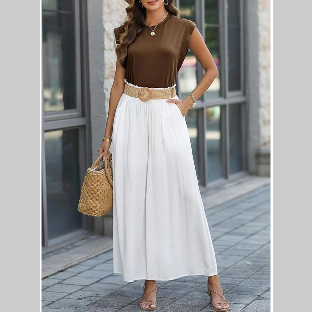 Valenzora | Women's Spring and Summer Round Neck Sleeveless T-Shirt