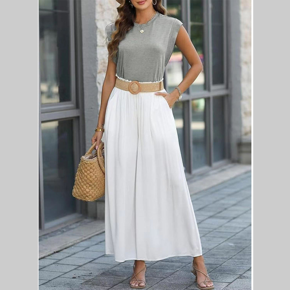 Valenzora | Women's Spring and Summer Round Neck Sleeveless T-Shirt