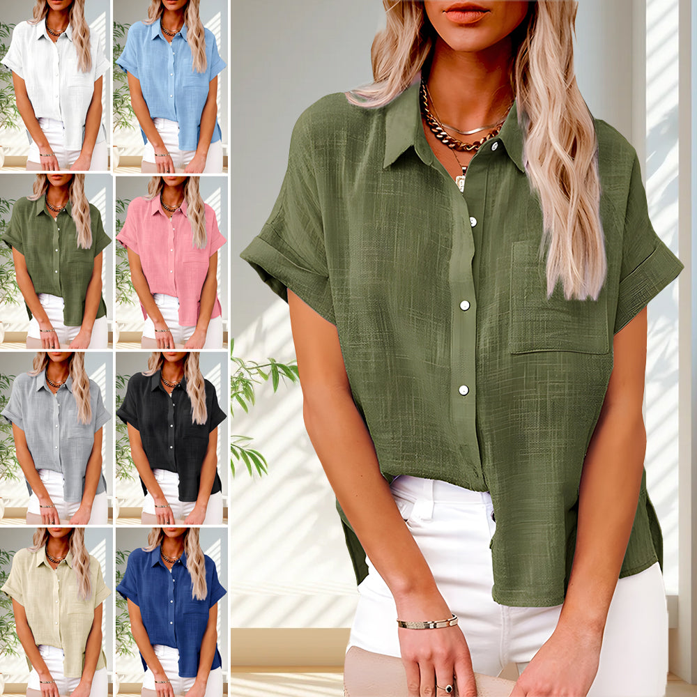 Valenzora | Short-sleeved shirt made of cotton and linen