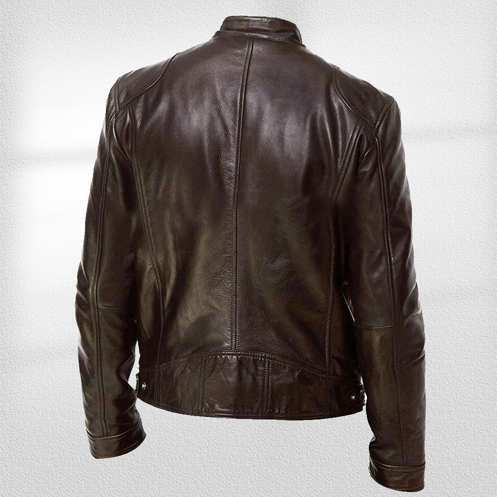 Valenzora | Stehkragen, trendige Lederjacke, hübsche Motorrad-Lederjacke