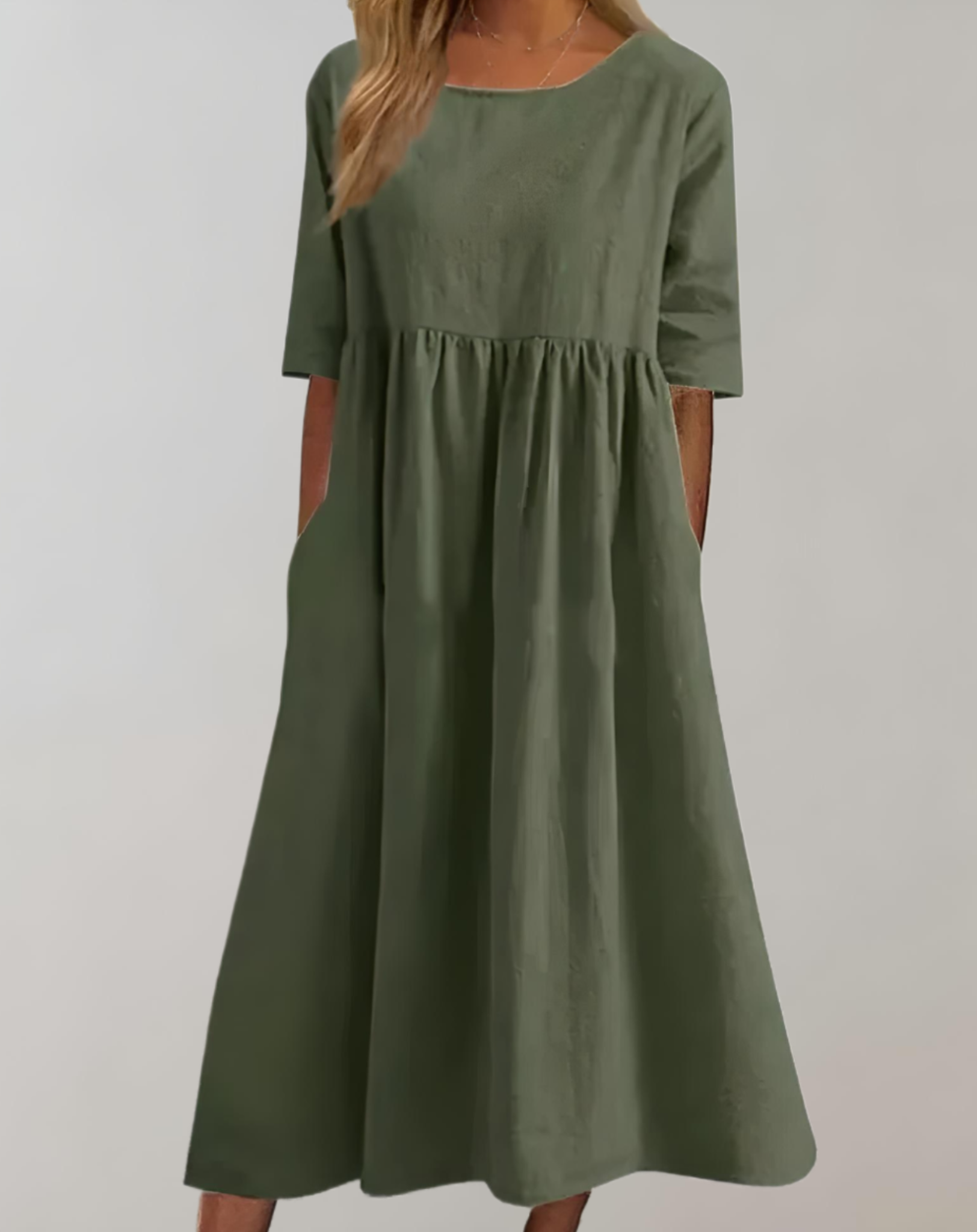 Valenzora | Plain cotton dress with a relaxed fit