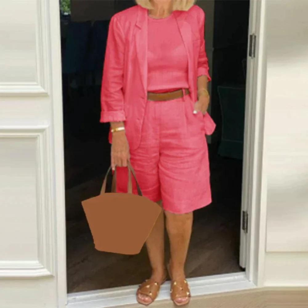 Valenzora | Luxurious blazer and shorts ensemble for women