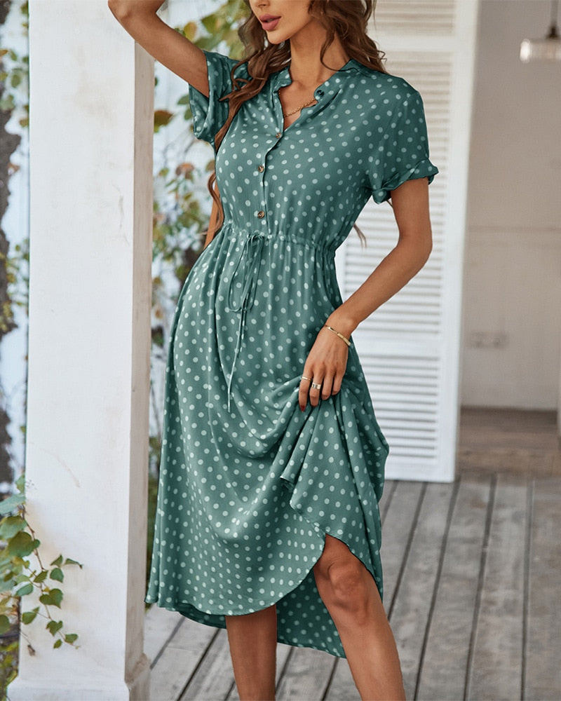 Valenzora | Polka Dot Midi Dress