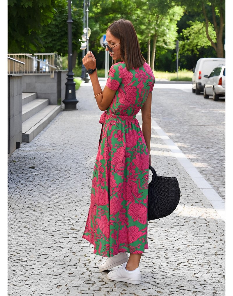 Valenzora | V-neck wrap maxi dress