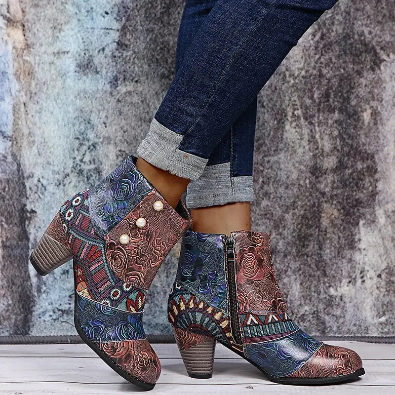 Valenzora | Colorful patchwork ankle boots