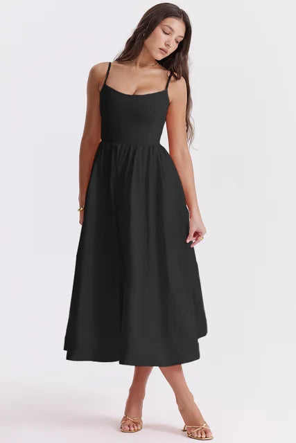 Valenzora | Elegant linen midi dress