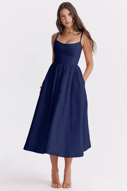 Valenzora | Elegant linen midi dress