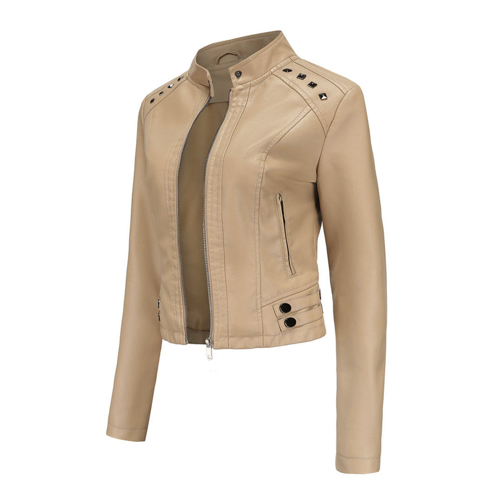 Valenzora | Elegante Lederjacke mit einzigartigen Details für Damen