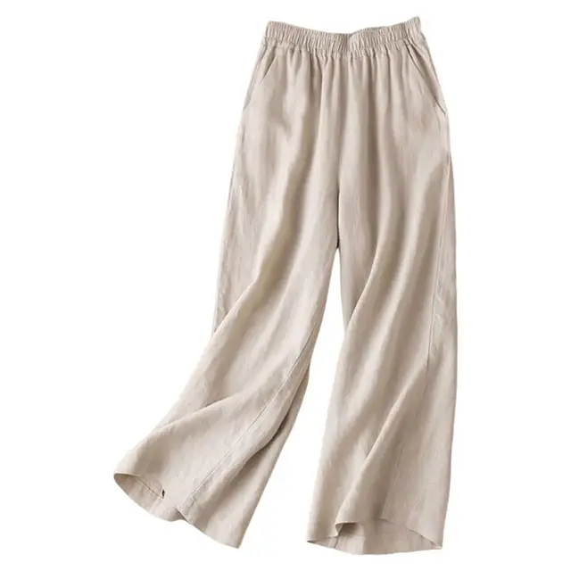 Valenzora | Wide linen cotton trousers
