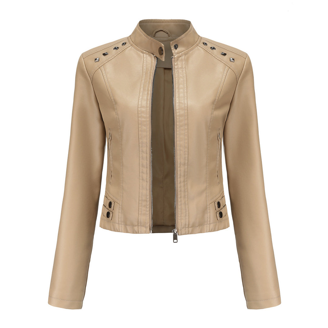 Valenzora | Elegante Lederjacke mit einzigartigen Details für Damen