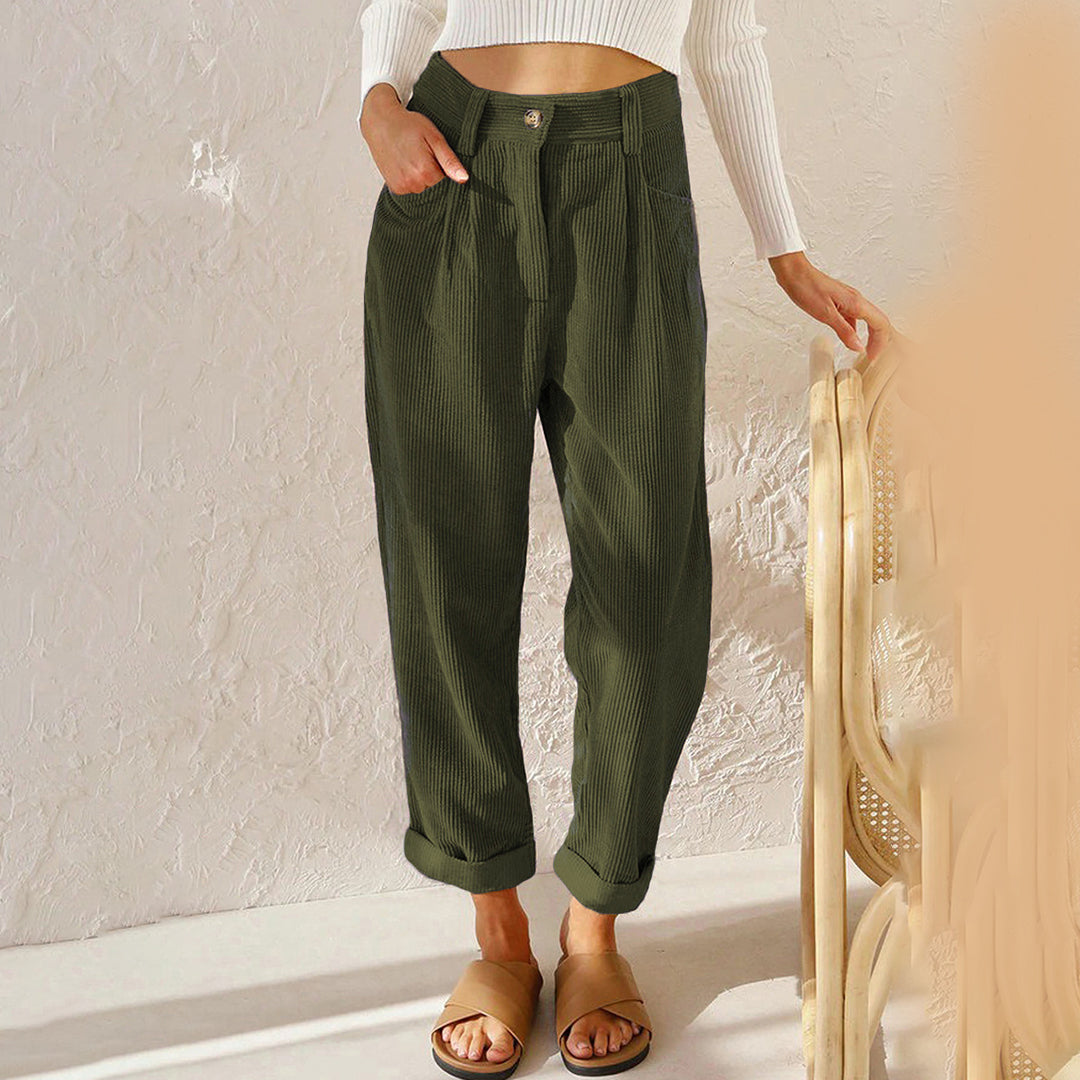 Valenzora | Elegant high-waisted corduroy trousers