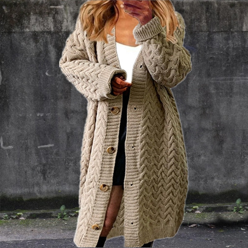 Valenzora | Modische, lange Strickjacke