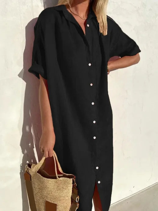 Valenzora | Linen shirt dress