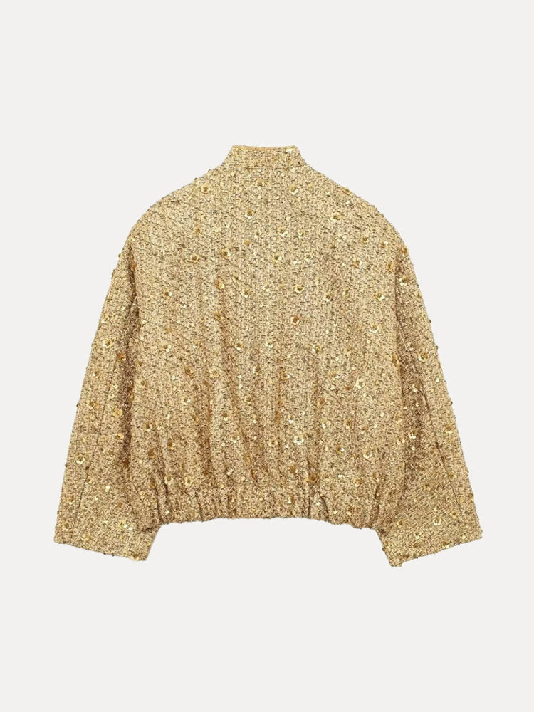 Valenzora | Casual bomber jacket with gold sequins