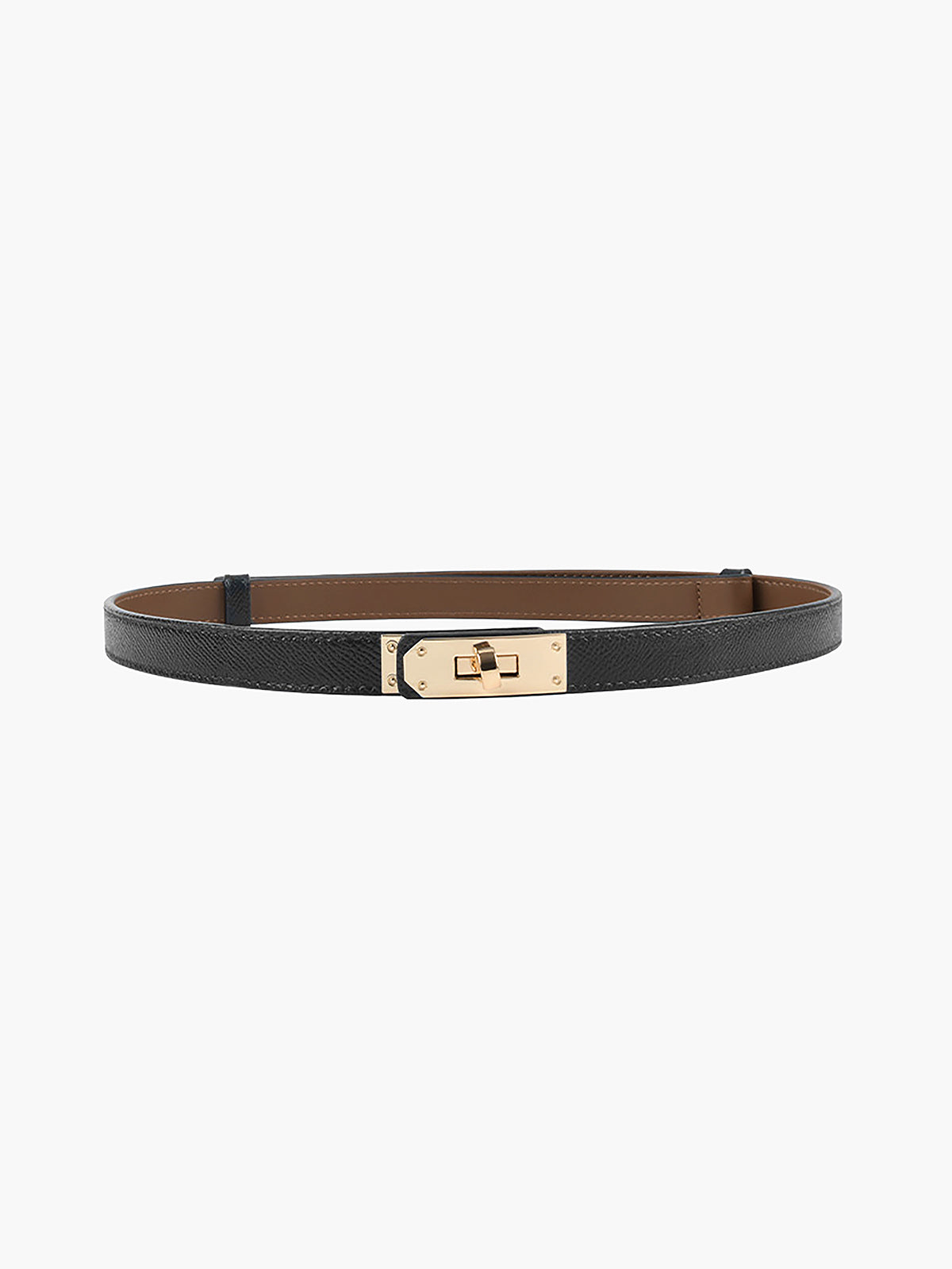 Valenzora | Leather belt with gold buckle