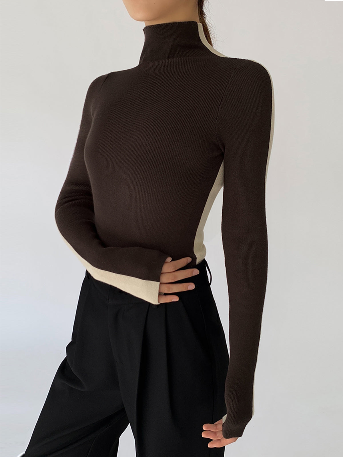 Valenzora | Damen Rollkragenpullover mit langen Ärmeln