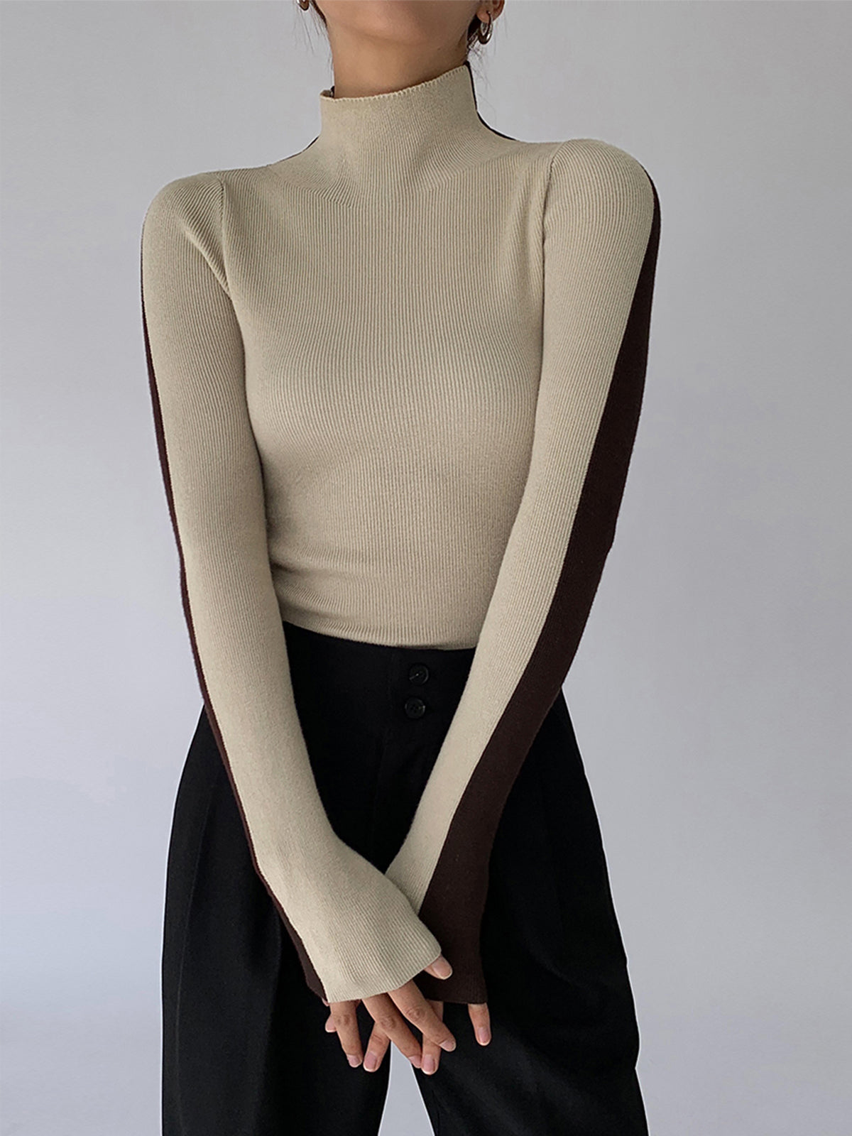 Valenzora | Damen Rollkragenpullover mit langen Ärmeln