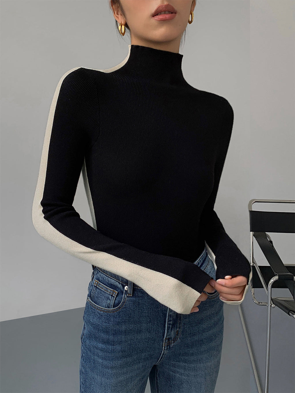 Valenzora | Damen Rollkragenpullover mit langen Ärmeln