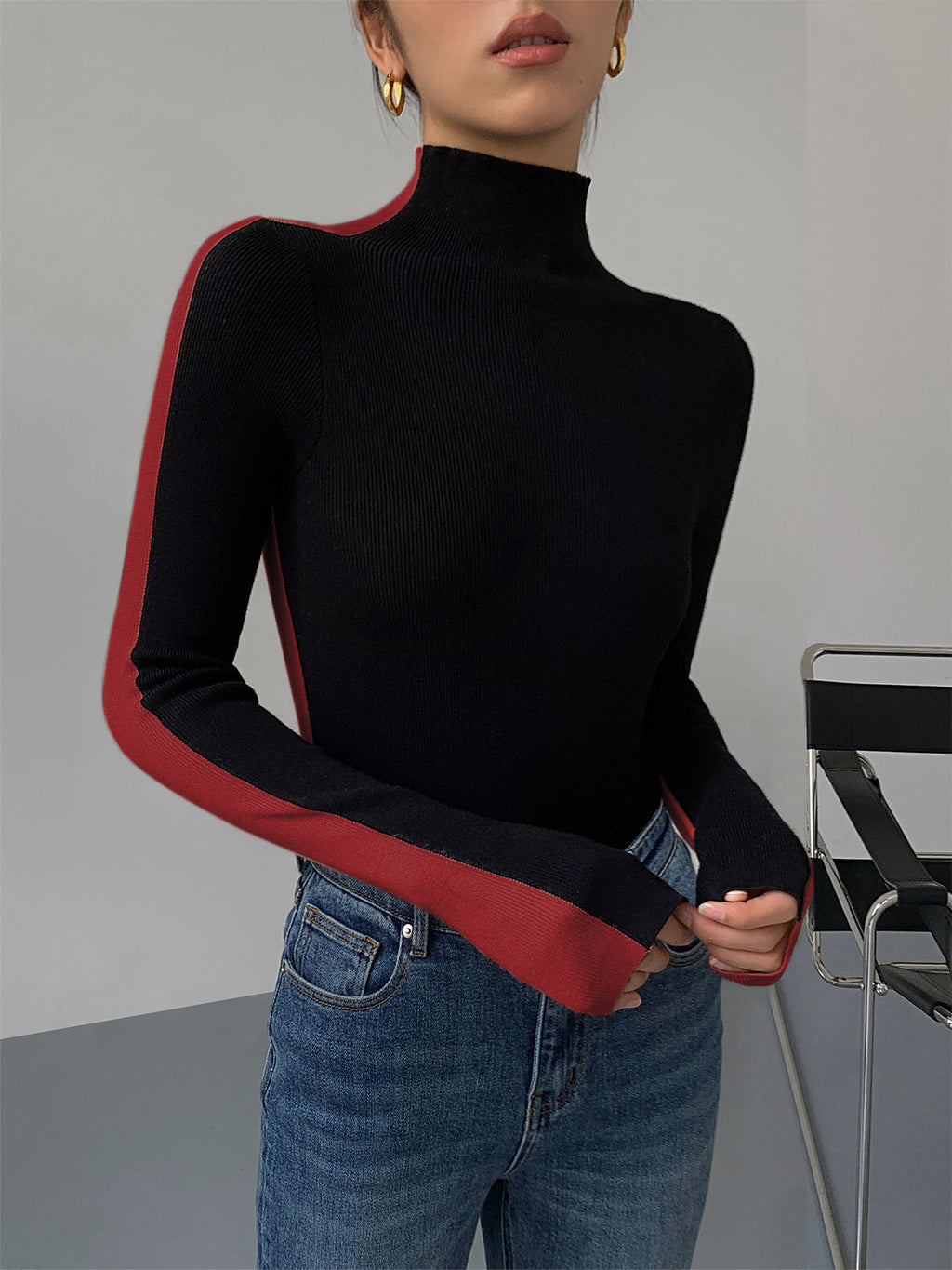 Valenzora | Damen Rollkragenpullover mit langen Ärmeln